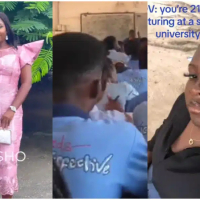 Netizens reacts to a video of a 21-year-old female lecturer teaching at a state university
