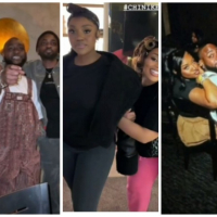 Lady rolls on the floor as she receives Davido’s portrait as birthday gift