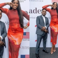 Reactions trails new photo of M.I Abaga posing beside basketball player Chiney Ogwumike