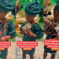 Nigerian girl captures the show in UK wedding, Demands money to read letter