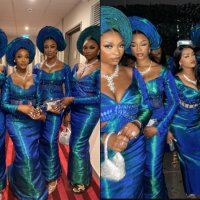 Asoebi ladies showcase stunning outfits and accessories, earning praise from netizens