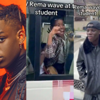 Moment school kids go wild as they mistake Rema’s lookalike for the singer