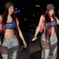 Singer Cardi B Shows Off Baby Bump