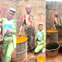Corper expresses gratitude to widowed mom who sold palm oil to sponsor her education