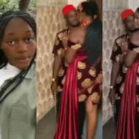 Nigerian lady ties knot with man she met during her NYSC