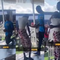 “This one think say marriage na 5k” – Young boy sparks reactions as he proposes to his teenage lover