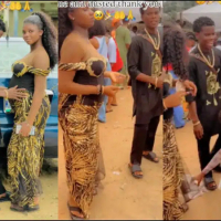 “So this small boy is now a married man” – Young couple sparks reactions as the ties the knot traditionally