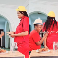 Chinedu Ikedieze Tricks Wife, Stephanie Promise As They Play Rock, Paper, Scissors Game [Video]