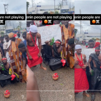 Netizens react as herbalists in Benin protest against bad government