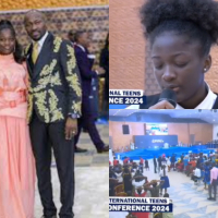 Mixed reaction as Apostle Suleman’s daughter preaches at church pulpit with uncovered hair