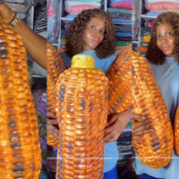 Nigerian lady causes buzz online as she shows off pillow that looks like roasted corn