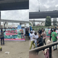 “Say No To Protest”- Lagos youths stage peaceful protest against those planning Nationwide protest
