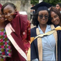 Nigerian lady recreates graduation pic with mum as she bags Master’s degree