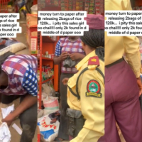 Nigerians jubilates as woman gives birth in Benin market