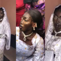 “E no go better for the makeup Artist” – Bride sparks buzz with her heavy makeup in viral wedding video