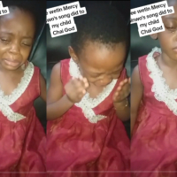 Heartwarming moment as little girl passionately sings gospel song in tears