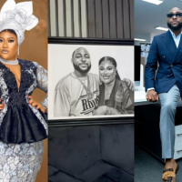 Nkechi Blessing stirs reactions as she hangs Davido’s portrait beside her bed
