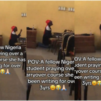 Female student stirs emotions online as she prays over carryover course she’s been retaking for years