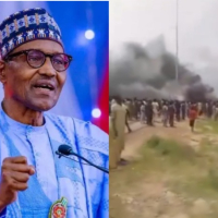 Nationwide Protest: Protesters Storm Former President Buhari’s Residence in Daura, Katsina State