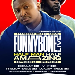 FUNNY BONE LIVE: Half Man Half Amazing ft. Odumodublvck — Abuja's Comedy Night to Beat