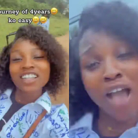 Fresh graduating student sings passionately as she graduates without getting pregnant
