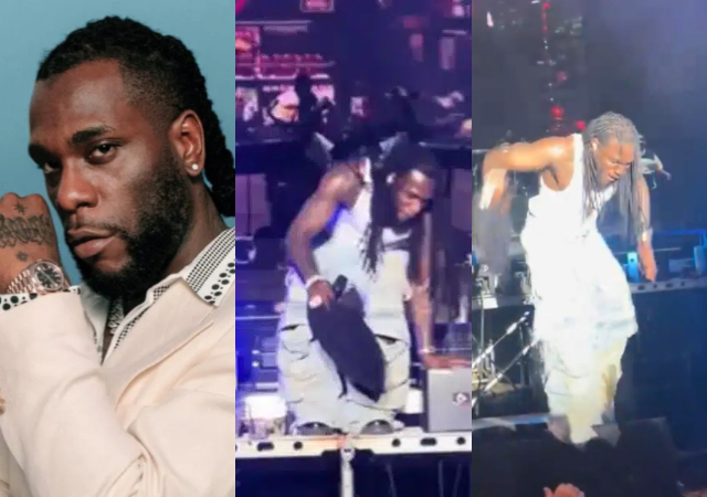 Hilarious Moment Burna Boy Nearly Fell off Stage During Electrifying Performance