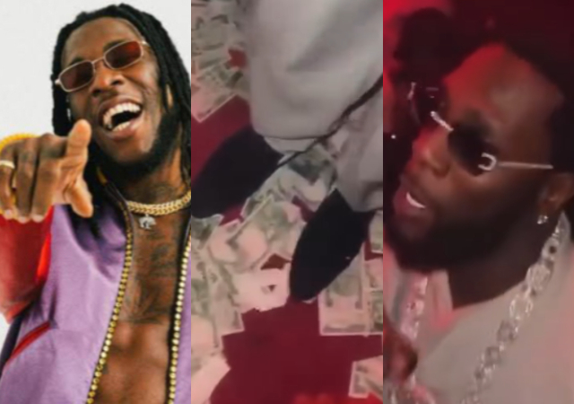 “EFCC is coming for you”- Fan reacts as Burna Boy steps on Naira notes while dancing at a nightclub