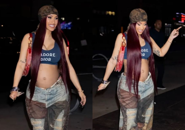 Singer Cardi B Shows Off Baby Bump