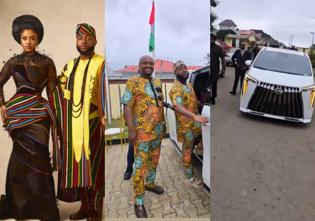“I thought the car was gifted to his wife” – Reactions as Davido arrives Osun state with his wedding car gift