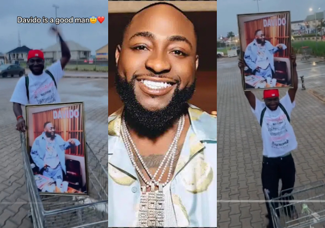 Man hawks Davido portrait, calls him a good man