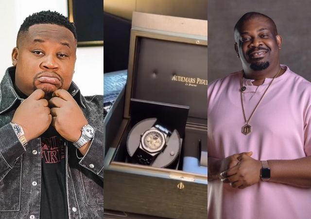“Na investment” – Fans reacts as Cubana Chiefpriest shares video of Don Jazzy’s N650m Wristwatch