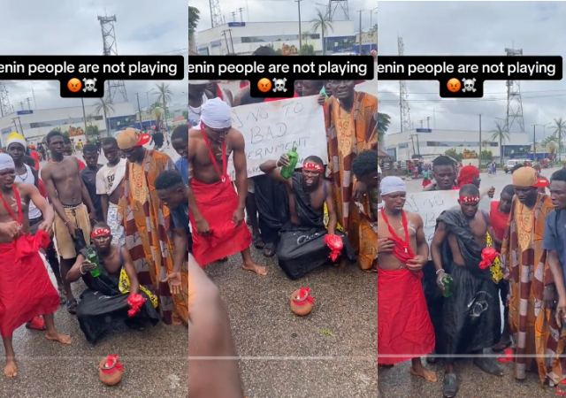 Netizens react as herbalists in Benin protest against bad government