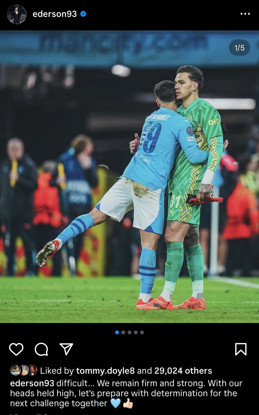 Man City stars Ederson, Alvarez seeking to leave the club — Report