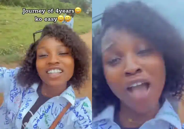 Fresh graduating student sings passionately as she graduates without getting pregnant