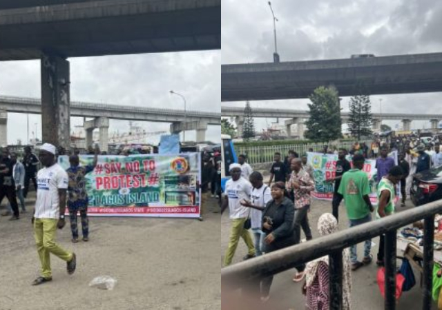 “Say No To Protest”- Lagos youths stage peaceful protest against those planning Nationwide protest