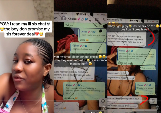 Nigerian lady exposes sister’s love chats with boyfriend who promised ‘lifetime deal’