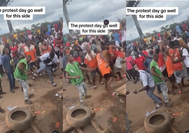 “Nigerians are always happy” Protesters spotted dancing “Gwo Gwo Gwo Ngwo” during protest