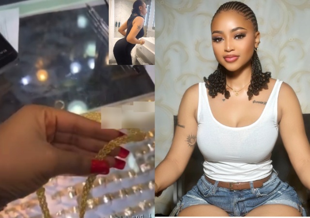 Netizens reacts as Regina Daniels posts receipt after splashing N9M on jewelry