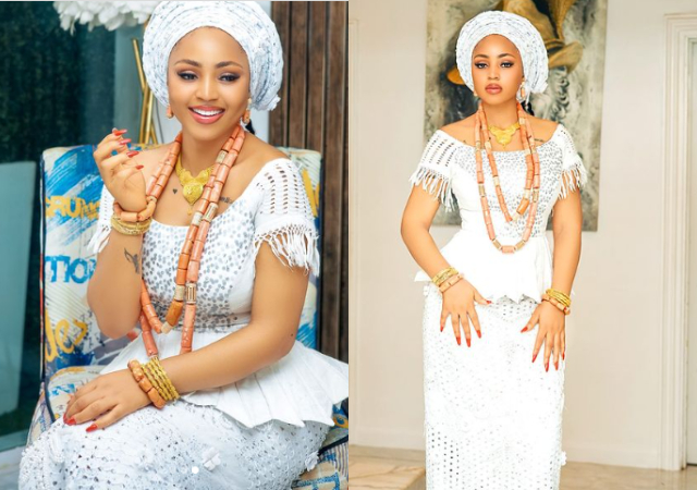 “Beauty With Brain”- Actress Regina Daniels stuns In Beautiful Anioma Attire