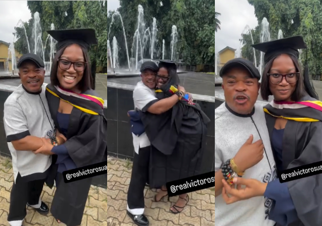 Nollywood Actor Victor Osuagwu Celebrate First Daughter on Her University Graduation
