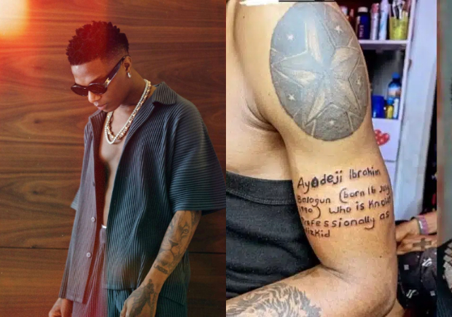 Dedicated fan celebrates Wizkid on his 34th birthday, tattoos singer’s biography as birthday gift