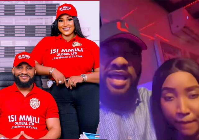 ‘Pastor’ Yul Edochie shows off his singing talent by singing love songs to his wife, Judy Austin, at a nightclub