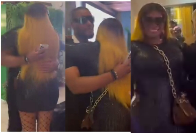 “He doesn’t want to let go”–Alex Ekubo’s causes buzz online he repeatedly hugs May Edochie