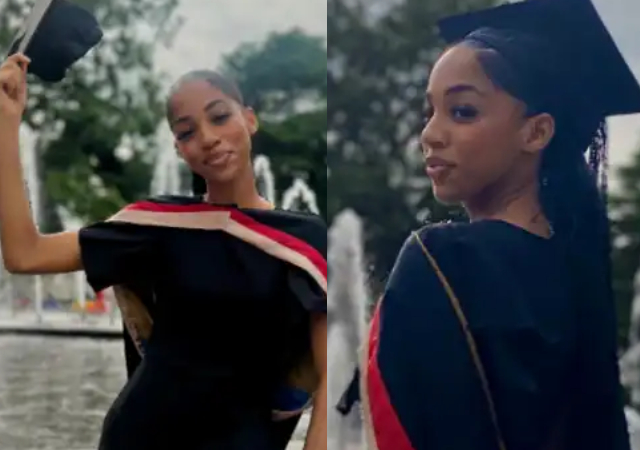 Beautiful lady graduates with first class from Babcock University
