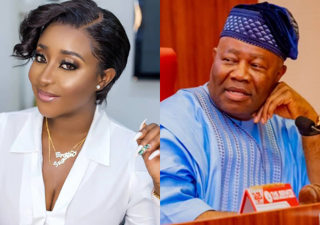 Actress Ini Edo reacts unbothered over claims of being Godswill Akpabio’s mistress