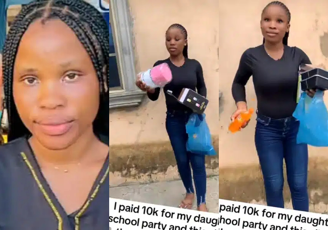 Nigerian mom cries out as school gives daughter presents worth ₦2k, small rice at graduation party despite paying ₦10k