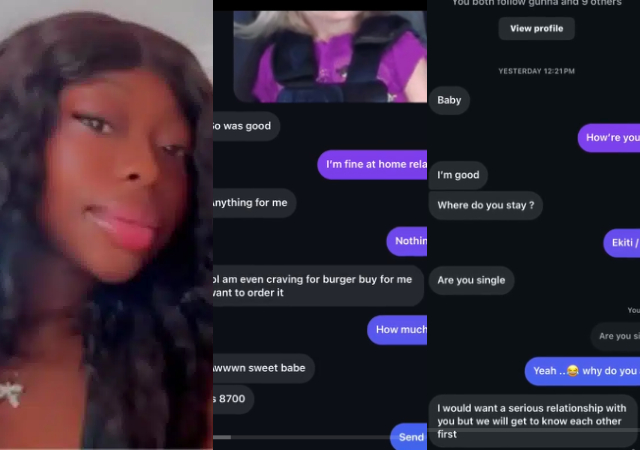 Netizens React As Lady Leaks Chat With Man Who Begged Her For N8700 To Buy Burger