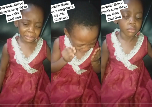 Heartwarming moment as little girl passionately sings gospel song in tears