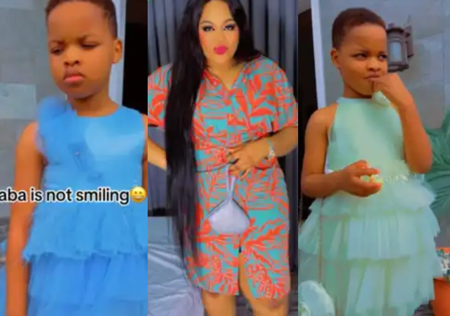 Mix Reactions as Mum uses son to model model female outfits