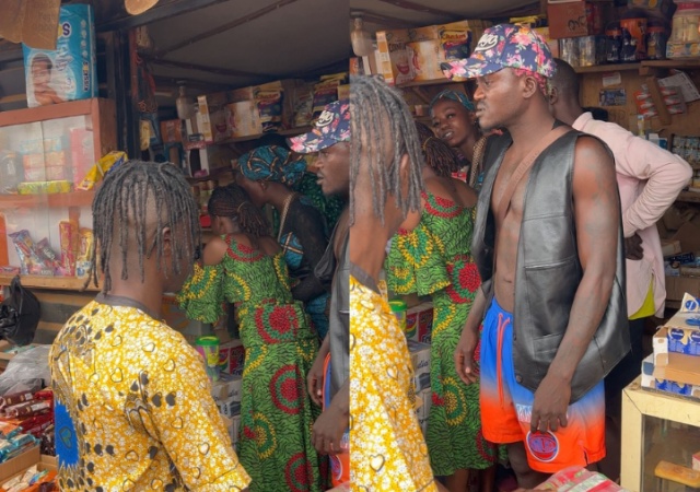 Portable spotted sharing food items to hungry Nigerians, after calling them ‘poor and lazy’
